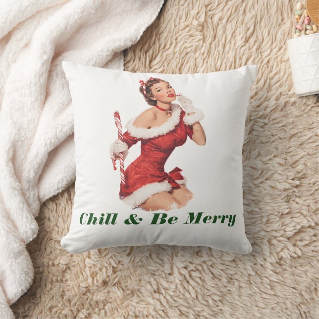Almofada Papai Noel Vintage com Cana de Açúcar (Cobertor)