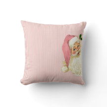 Papai Noel Vitoriano Vintage Rosa Cores Desbotadas