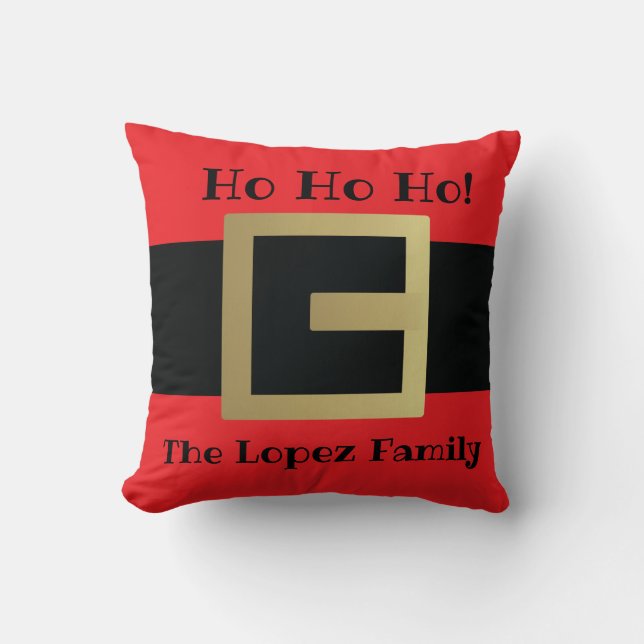 Almofada Papais noeis Belt Natal Família Personalizada (Frente)