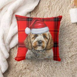 Almofada Papais noeis bonitos Cachorro de Cockapoo no Natal