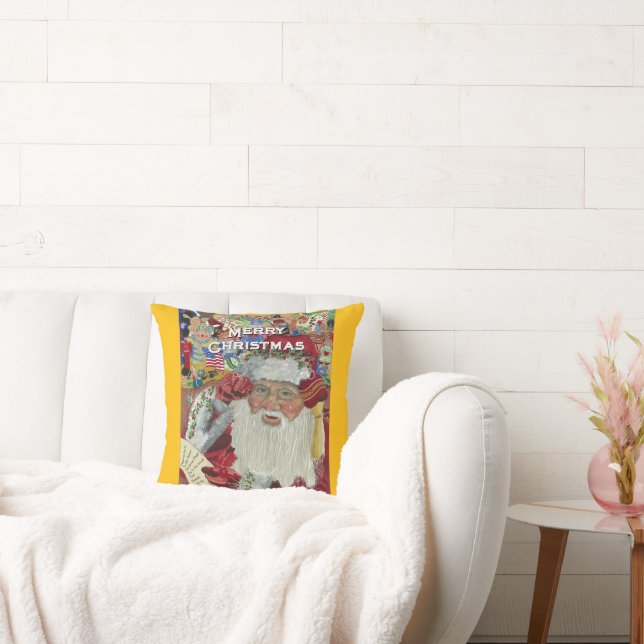 Almofada Papais noeis Clássicos - Verificando o feriado dua (Sofá)