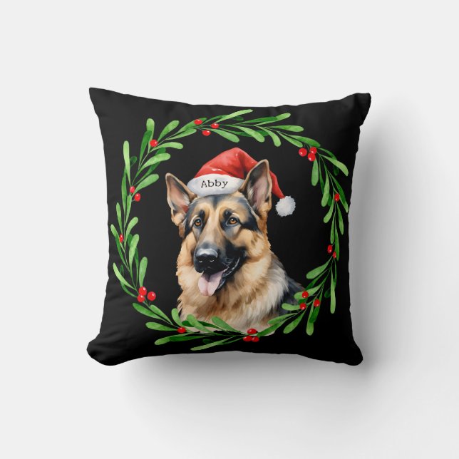 Almofada Papais noeis de German shepherd de Cão de Natal (Frente)