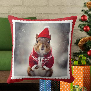 Almofada Papais noeis de inverno de Esquilo de Natal