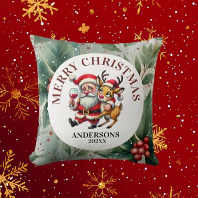 Almofada Papais noeis de Natal (Spread holiday cheer with the Brett Designs Santa Christmas Wishes Throw Pillow.)