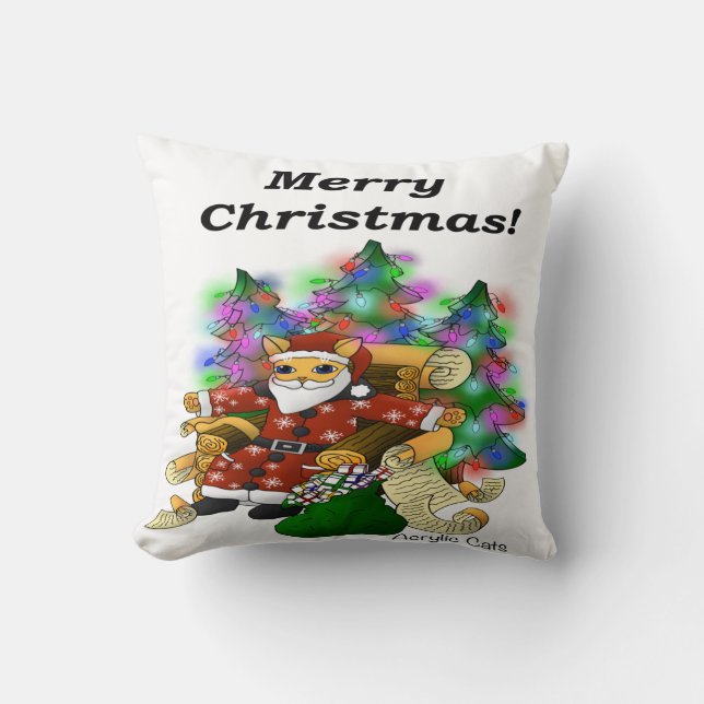Almofada Papais noeis de Natal Cat (Frente)