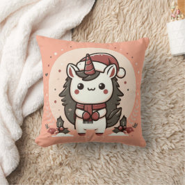 Almofada Papais noeis de Natal cor-de-rosa