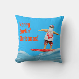 Almofada Papais noeis de Natal do Surfin da feliz no surfbo