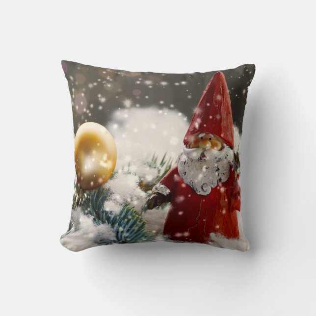 Almofada Papais noeis de Natal na neve (Frente)