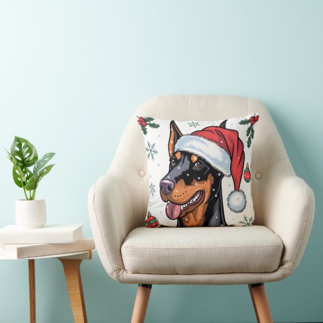Almofada Papais noeis de Natal Travesseiro decorativo Dog D (Cadeira)