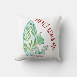 Almofada Papais noeis de praia de natal costeira Arte aquar