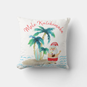 Almofada Papais noeis de surfe tropical Mele Kalikimaka