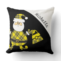 Papais noeis De Tartan Amarelo Cute Com Carteira