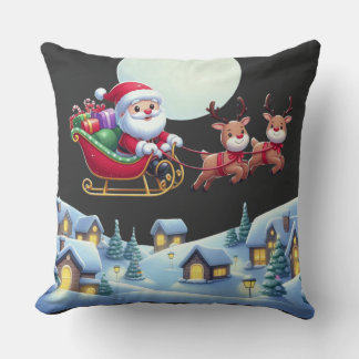Almofada Papais noeis e Reindeer Natal Magic Night Tee