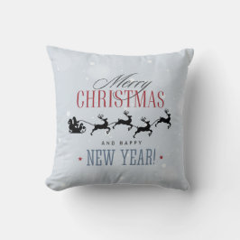 Almofada Papais noeis e sua Reindeer Voadora Silhouette Nat