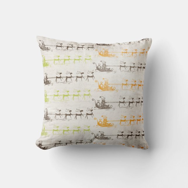 Almofada Papais noeis e Travesseiro de férias de Reindeer (Frente)