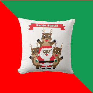 Almofada Papais noeis Esquadrão Engraçado Reindee Negro Pap