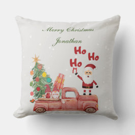 Almofada Papais noeis Ho Ho Personalizados em um caminhão v