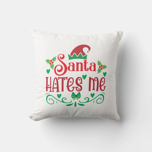 Almofada Papais noeis Merry Xmas me odeiam (Frente)