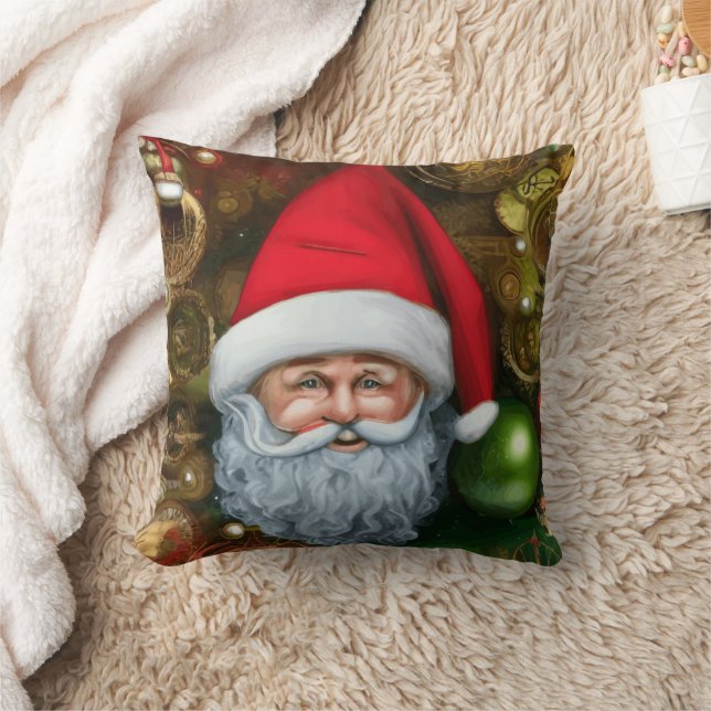 Almofada Papais noeis Num Fundo De Fantasia De Natal (Cobertor)