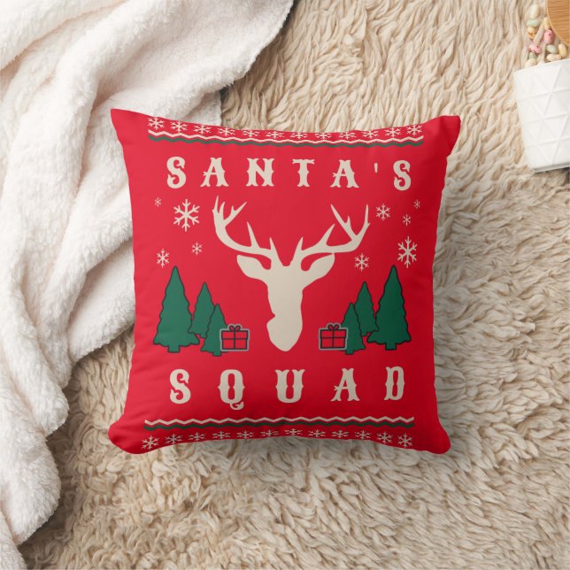 Almofada Papais noeis Squad e Sweater de Natal Feio (Cobertor)