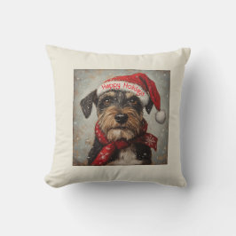 Almofada Papais noeis Terrier, Design de Natal Festivo, Cão