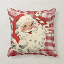 Almofada papais noeis vintage segurando travesseiro decorat