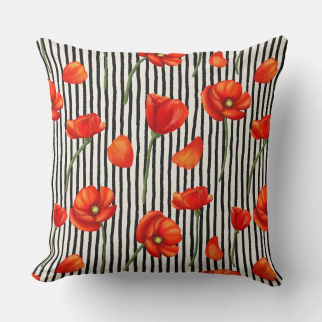 Almofada Papas e padrões de listras (Frente)