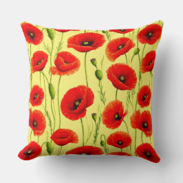 Almofada Papas Vermelhas e caules Verdes