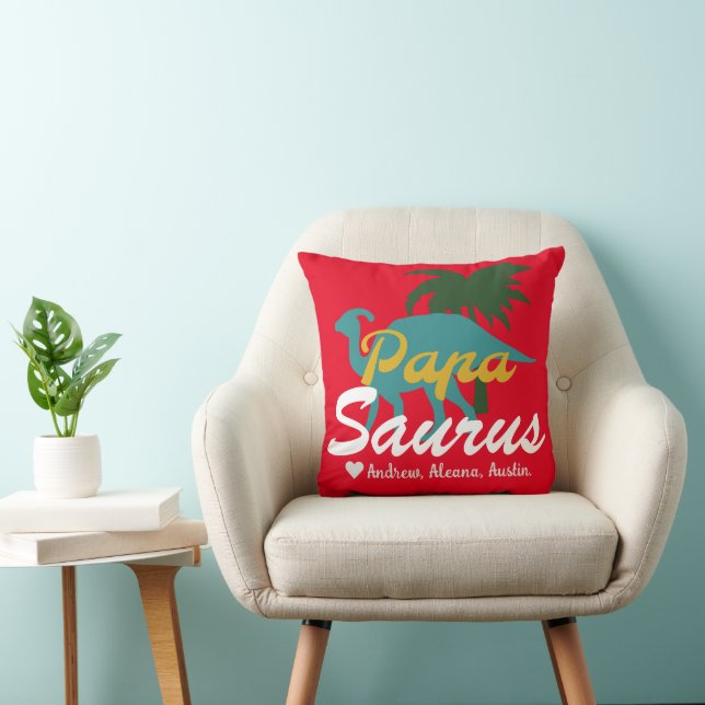 Almofada Papassauro Nomes Simples de Chic Personalizados (Cadeira)