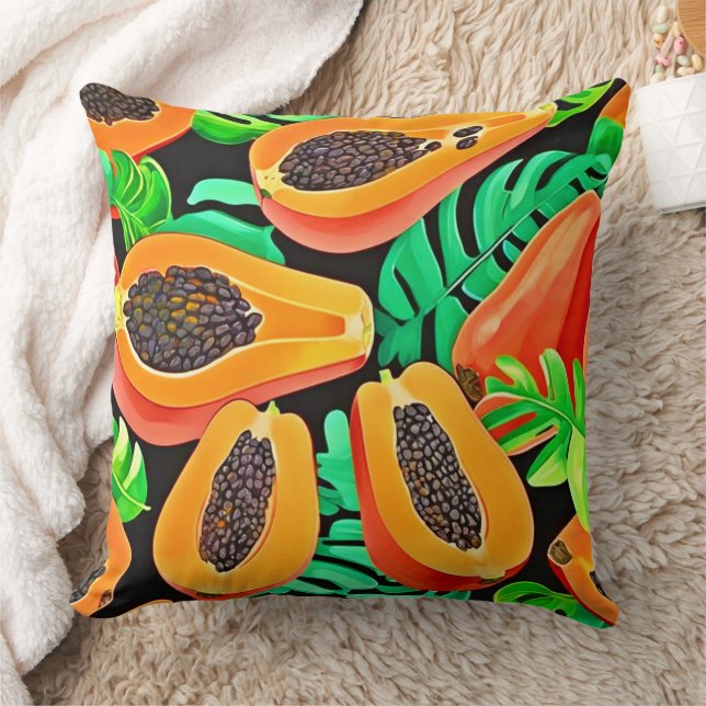 Almofada Papaya e Folhas Novo Padrão (Cobertor)