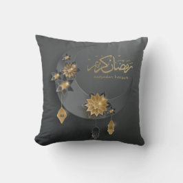 Almofada Papel de dois lados cortado lanternas Ramadã e lua