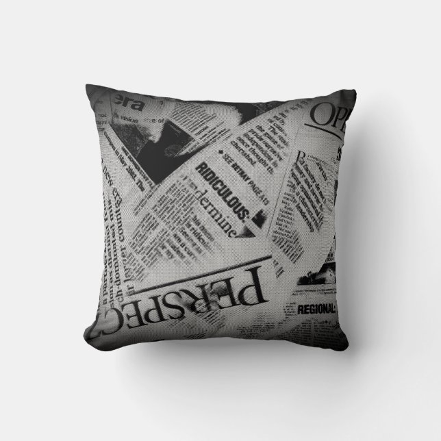 Almofada Papel de jornal dos título (Frente)