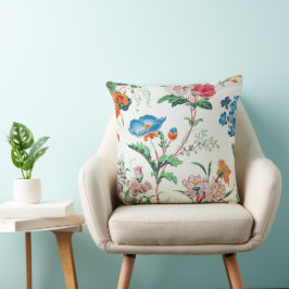 Almofada Papel de parede antigo floral França 1830