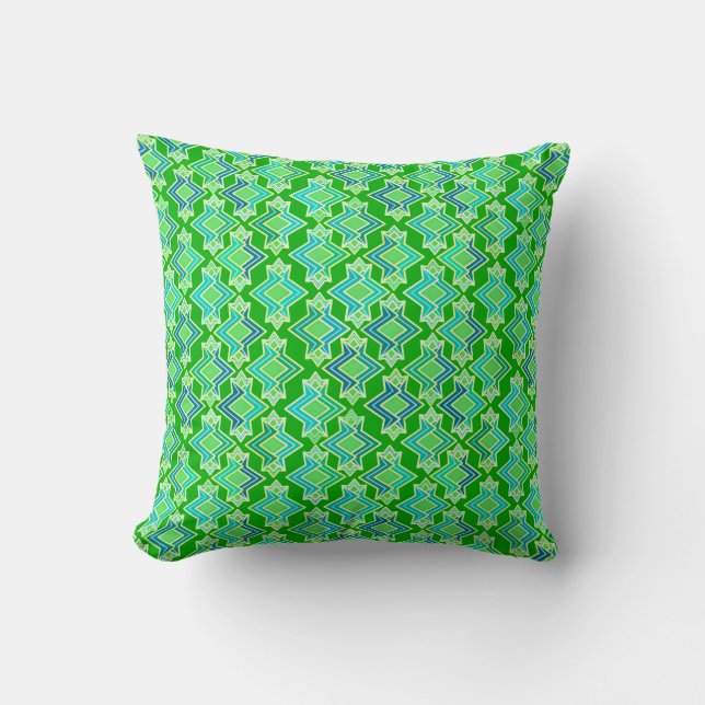 Almofada Papel de Parede Art Déco, Verde Jade (Frente)