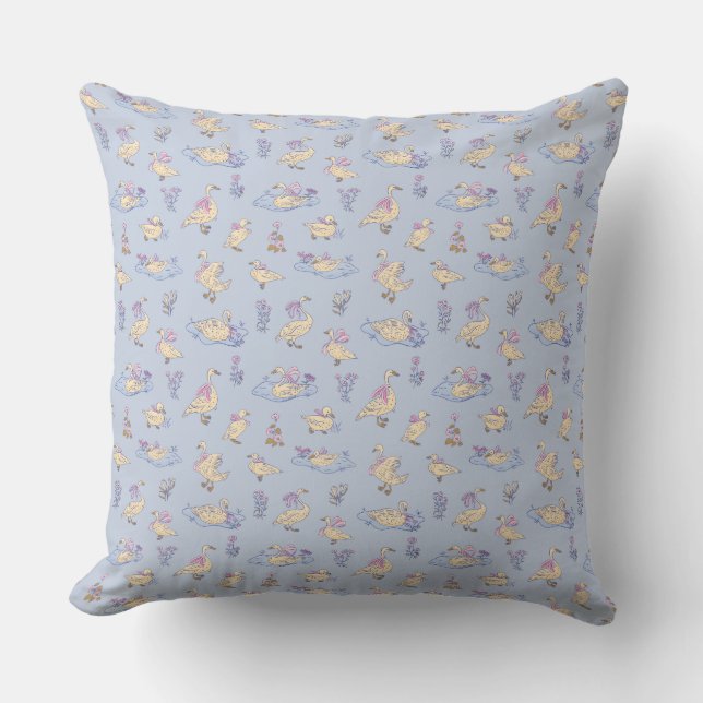 Almofada Papel de Parede de Patos e Cisnes em Lavanda Estil (Frente)