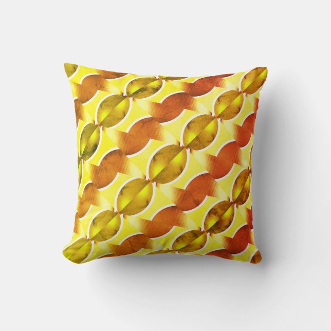 Almofada papel de parede retrô laranja 1970 (Frente)