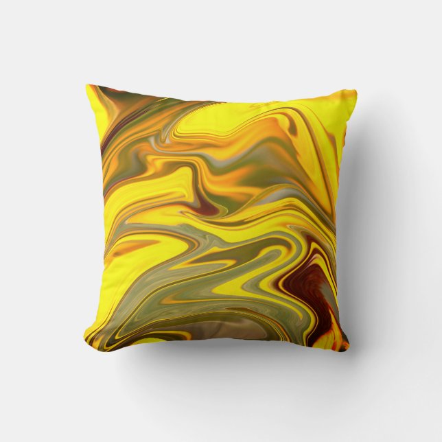 Almofada Papel Digital Amarelo Marble Waves-55448 (Frente)