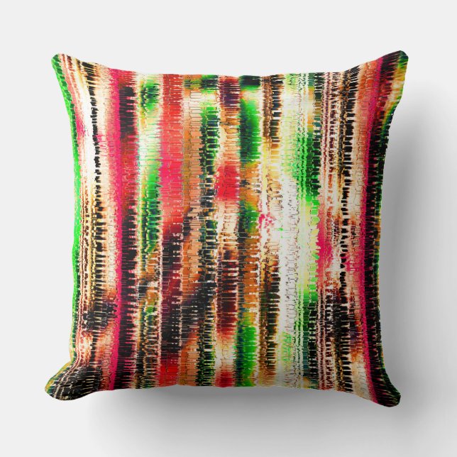 Almofada Papel em fatias vermelho, amarelo e verde (Frente)