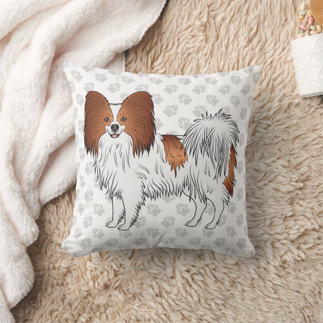 Almofada Papillon Desenho Animado Vermelho e Branco Com Pat (Cobertor)