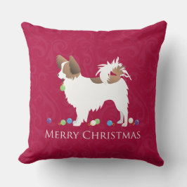 Almofada Papillon Dog Felry Design de Natal