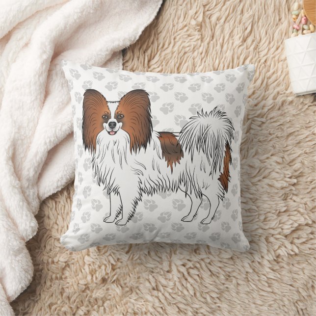 Almofada Papillon Vermelho Sable Cão de Desenho Animado Fof (Cobertor)