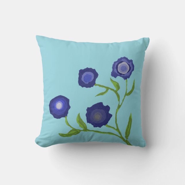 Almofada Papoila roxa e vermelha (Frente)