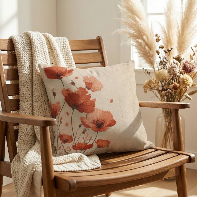 Almofada Papoulas vermelhas.  (Criador carregado)