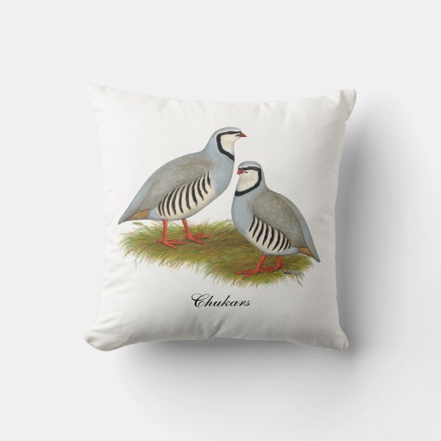 Almofada Par de Chukar Partridge (Frente)