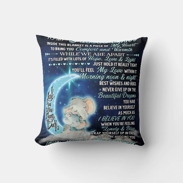 Almofada Para a minha neta Elefante Noite, Ideia do present (Frente)