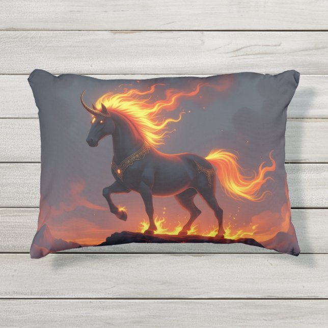 Almofada Para Ambientes Externos „2026 – Das Jahr des Feuerpferds“ (Frente)