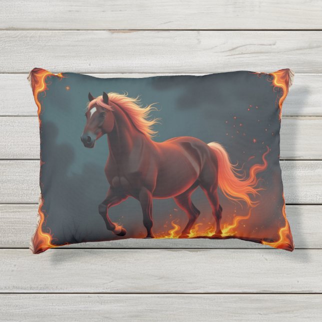 Almofada Para Ambientes Externos „2026 – Das Jahr des Feuerpferds“8 (Frente)