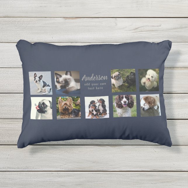 Almofada Para Ambientes Externos 9 Colagem de Fotografias PET Personalizadas Gift d (Frente)
