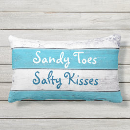 Almofada Para Ambientes Externos A turquesa Sandy Toes o travesseiro exterior dos