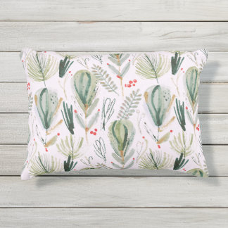 Almofada Para Ambientes Externos Abstract Scandinavian Christmas Foliage Sage Green